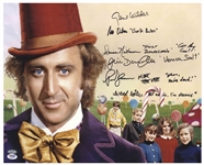 Willy Wonka Cast-Signed 20 x 16 Photo With Actors Adding Their Characters Names & Best Bits of Dialogue -- With PSA/DNA COA for All Six Signatures