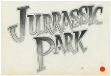 Original Jurassic Park Production Sketch Created in Development for the 1993 Film -- Misspelled Jurrassic Park