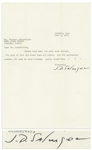 J.D. Salinger Letter Signed -- ...Im glad if that old story read all right...