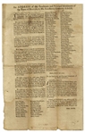 Revolutionary War Broadside From Boston in 1775, With Loyalists Bidding Farewell to Colonial Governor Thomas Gage, the First British Commander-in-Chief -- ...dark Contrivances of ambitious Men...