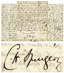 Charles H. Spurgeon Eight Page Autograph Letter Signed, Published at Length in The Life and Works of Charles Haddon Spurgeon -- ...forebodings of evil were neither rare nor frivolous...