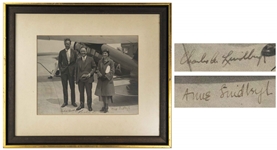 Charles Lindbergh Signed Photo -- Also Signed by His Wife Anne Lindbergh