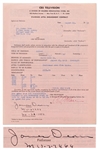 James Dean Signed Contract from 1953 for the TV Show Danger -- Dean Also Handwrites His Social Security & Telephone Numbers