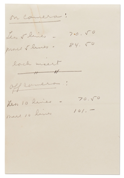 Payment Voucher for James Dean's Appearance on the Hallmark Hall of Fame -- Plus Handwritten Note About His Salary