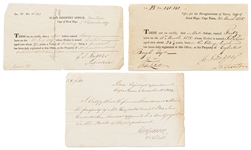 Lot of Three Slavery Registration Documents from Cape Town, South Africa in the 1820s -- The female slave...does not appear to be mortgaged