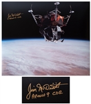 James McDivitt Signed 20 x 16 Photo From the Apollo 9 Mission, Showing the Lunar Module in Earths Orbit