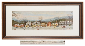 Norman Rockwell Signed Print of Stockbridge Main Street at Christmas