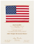 U.S. Flag Flown on Space Shuttle Challengers Last Successful Mission in 1985