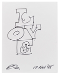 Robert Indiana Signed LOVE Sketch in a Unique Triple-Row Design