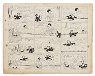 Original Felix the Cat Sunday Strip from 1933 by Otto Messmer -- Felix Takes on a Bully