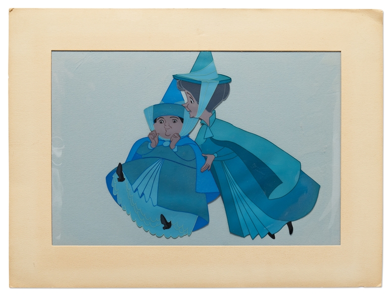 Disney Animation Screen-Used Cel from ''Sleeping Beauty'' of Fairy Godmothers Fauna & Merryweather