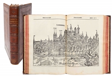 Rare 1493 First Edition of Nuremberg Chronicle, the Illustrated High Point of Printing in the Age of Incunable -- Complete with 1,809 Woodcuts