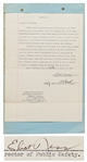 Eliot Ness Document Signed as Director of Public Safety in 1938