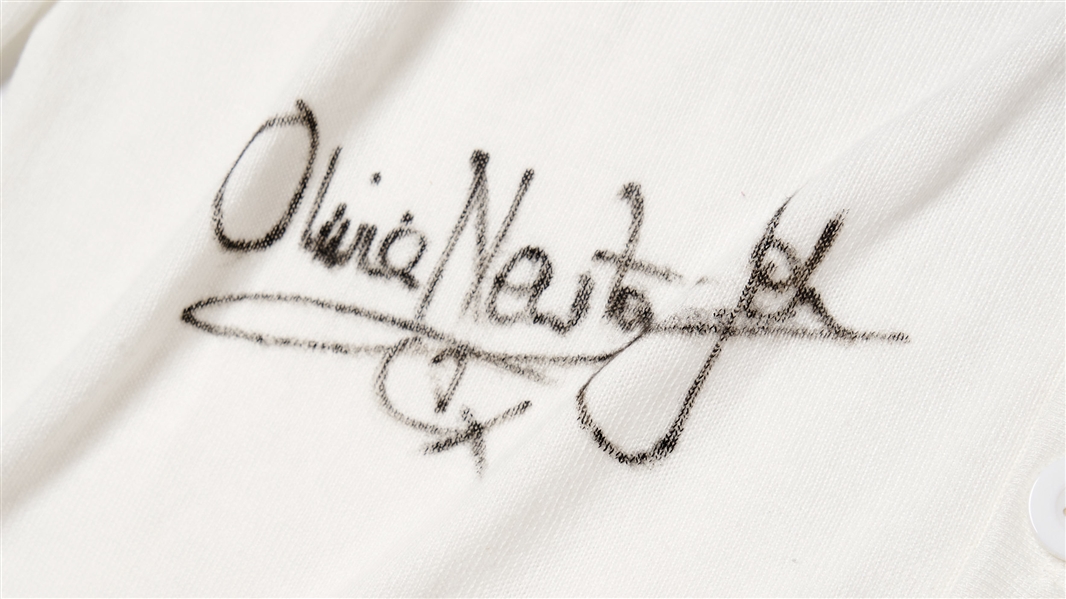 Rydell Sweater From ''Grease'' Signed by John Travolta and Olivia Newton-John