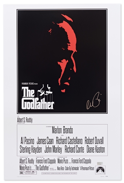 Al Pacino Signed 16'' x 24'' Photo of ''The Godfather'' Movie Poster