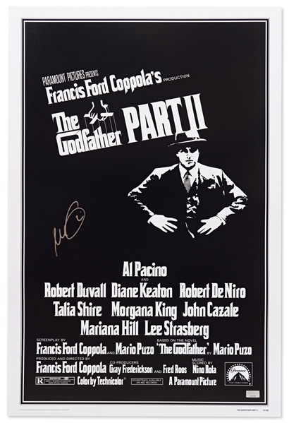 Al Pacino Signed ''The Godfather II'' Movie Poster