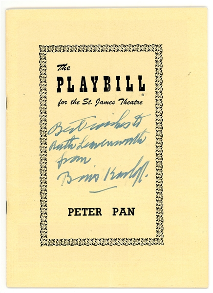 Boris Karloff Signed Playbill for the 1950 Musical ''Peter Pan'' -- With PSA/DNA COA