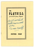 Boris Karloff Signed Playbill for the 1950 Musical Peter Pan -- With PSA/DNA COA