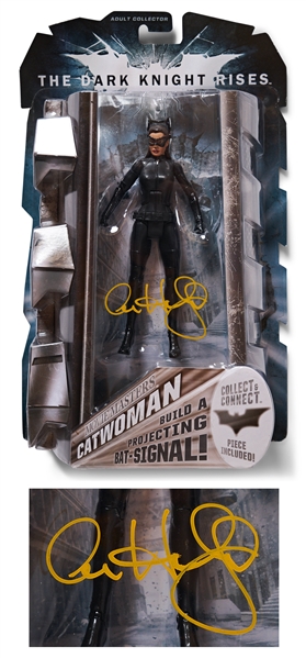 Anne Hathaway Signed ''The Dark Knight Rises'' Catwoman Action Figure Packaging with Figure Inside -- with Celebrity Authentics COA