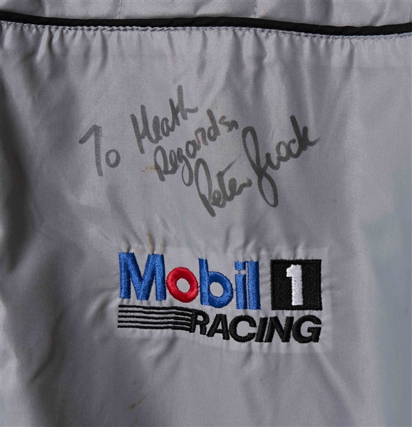 Peter Brock Signed Racing Jacket, Inscribed to Actor Heath Ledger When He Was 10-Years-Old -- With LOA from Heath's Father, Kim Ledger