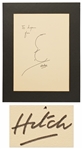 Alfred Hitchcock Signed Self Portrait Sketch -- Large Sketch Measures 11 x 14