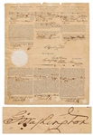 George Washington Signed Three-Language Ships Papers -- Signed as President in 1796