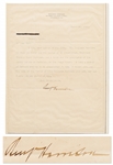 Benjamin Harrison Letter Signed Regarding His Grandfather, President William Henry Harrison