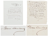 Grover Cleveland Lot Regarding the Spanish-American War -- Cleveland Signs an Executive Order in 1896 Establishing U.S. Neutrality & Also Reflects on the Virginius Affair in a Handwritten Statement