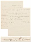 James Buchanan Autograph Letter Signed with Political Content Regarding Presidential Candidates After William Henry Harrisons Death -- Also Includes Buchanans Free Franked Signature