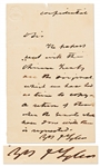 John Tyler Confidential Autograph Letter Signed Regarding the Chinese Treaty -- Likely Written as President Regarding the Treaty of Wanghia