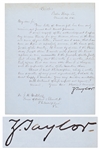 Zachary Taylor Letter Signed in 1848 Shortly Before His Nomination for President -- …If honored by election to the Presidency I will strive to execute with fidelity the trust reposed in me…
