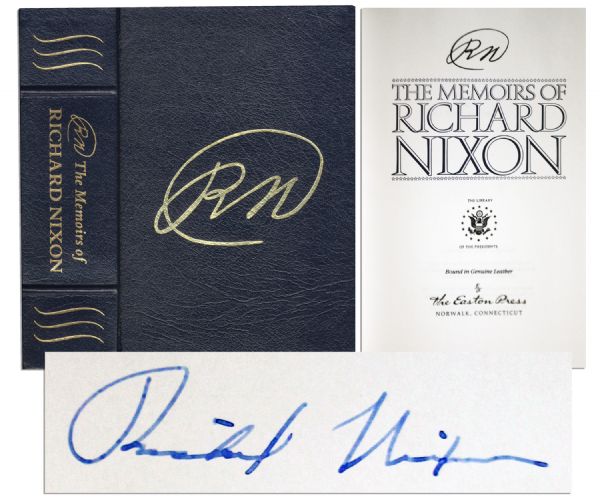 Richard Nixon Signed Easton Press Edition of ''The Memoirs of Richard Nixon''