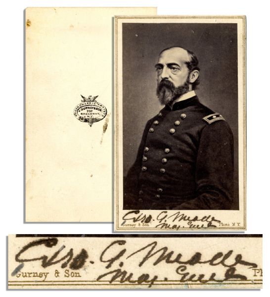 Civil War General George Meade Signed CDV Photo