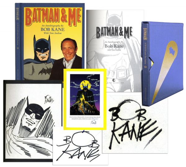 Limited Edition of ''Batman & Me'' Signed by Bob Kane -- Plus Original Signed Sketch of Batman!