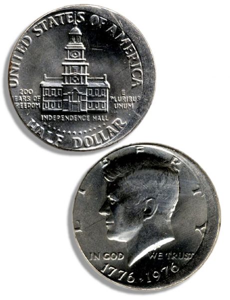 1976 Half Dollar Kennedy Error Coin -- Struck 10% Off-Center