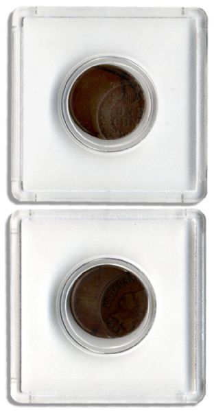 Indian Head Error Penny -- Series 1908 -- Stamped 50% Off-Center