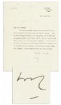 Winston Churchill Typed Letter Signed to His Secretary -- ...If you are not insured I will pay for any scientific treatment that is required... -- 1936