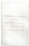 1825 Invitation to Dinner at James Monroes White House -- Given to John McLean