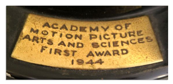 Oscar Statue Awarded to Leon Shamroy for Color Cinematography of the 1944 Film ''Wilson'' -- Master Cinematographer Who Received 18 Nominations