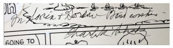 Charles Schulz Hand-Drawn ''Peanuts'' Sunday Comic Strip -- Snoopy Takes Woodstock & Friends on a ''Nature Hike'' -- 1984