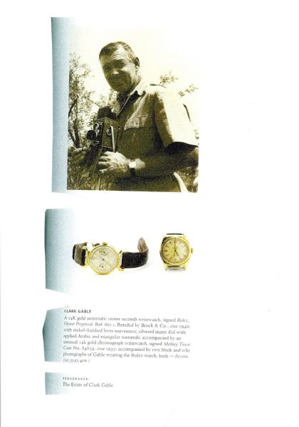 Clark Gable's Personally Owned Mathey-Tissot Chronograph Wristwatch