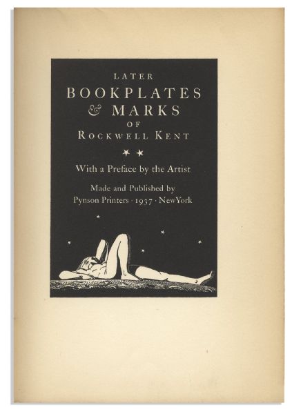 Rockwell Kent Signed First Edition of ''Later Bookplates & Marks of Rockwell Kent''