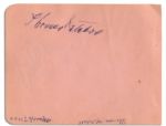 Bing Crosby & Thomas Mitchell Each Sign a Side of a 5.75'' x 4.5'' Page -- Crosby in Pencil, Mitchell in Pen -- Very Good