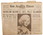 Marilyn Monroe's Death Covered in the ''Los Angeles Times'' of 6 August 1962 -- ''Pills Blamed''