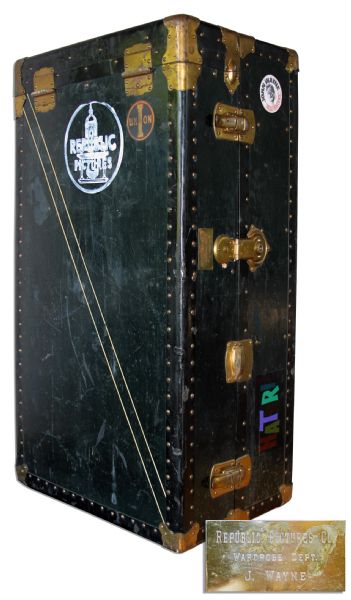 John Waynes Personal Wardrobe Trunk From Republic Pictures -- The Studio Responsible For Waynes Sands of Iwo Jima & His Acclaimed 1952 Film The Quiet Man
