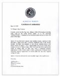 Apollo 15 Flown 6'' x 4'' Albanian Flag -- Signed & Inscribed ''Flown to the Moon on Apollo 15 Al Worden CMP'' by NASA Astronaut Al Worden -- Near Fine -- Also With COA by Worden