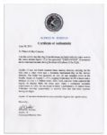 Apollo 15 Flown 6'' x 4'' Botswana Flag -- Signed & Inscribed ''Flown to the Moon on Apollo 15 Al Worden CMP'' by NASA Astronaut Al Worden -- Near Fine -- Also With COA by Worden