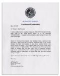 Apollo 15 Flown 6'' x 4'' Cameroon Flag -- Signed & Inscribed ''Flown to the Moon on Apollo 15 Al Worden CMP'' by NASA Astronaut Al Worden -- Near Fine -- Also With COA by Worden