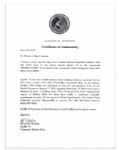 Apollo 15 Flown 6'' x 4'' Central African Republic Flag -- Signed & Inscribed ''Flown to the Moon on Apollo 15 Al Worden CMP'' by NASA Astronaut Al Worden -- Near Fine -- Also With COA by Worden