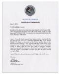 Apollo 15 Flown 6'' x 4'' Flag of The Democratic Republic of The Congo -- Signed & Inscribed ''Flown to the Moon on Apollo 15 Al Worden CMP'' by The NASA Astronaut -- Fine -- With COA by Worden
